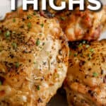 air fryer chicken thighs with text