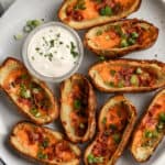 air fryer potato skins on a plate