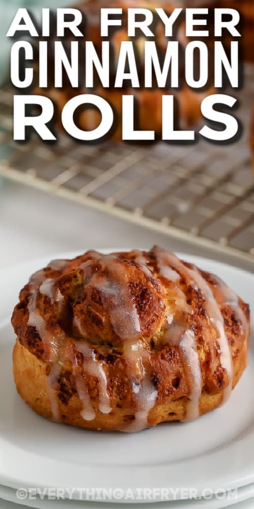 cinnamon roll with text