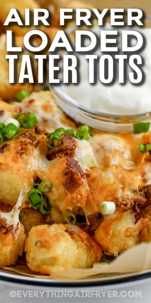 Air Fryer Loaded Tater Tots with text