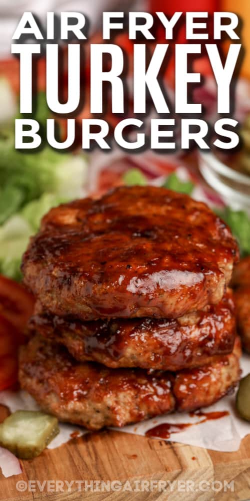 air fryer turkey burgers with text