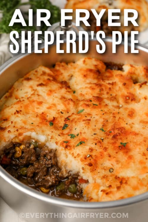 air fryer shepherd's pie with text