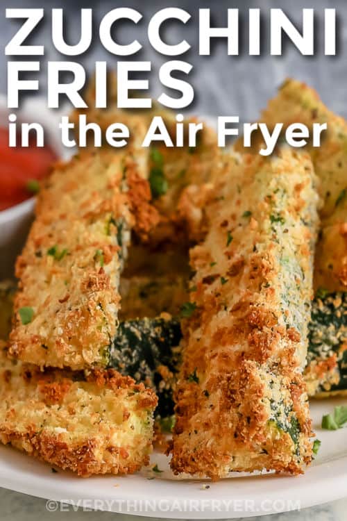 crispy Air Fryer Zucchini Fries with a title