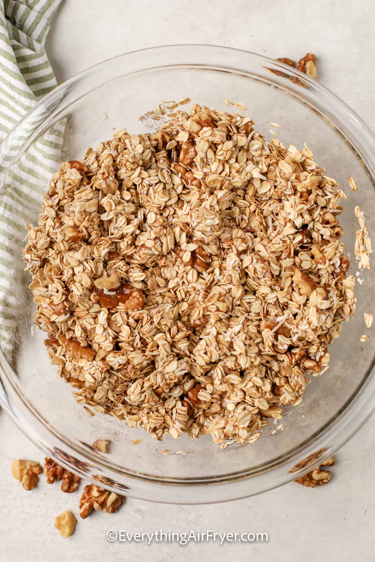 uncooked air fryer granola in a bowl