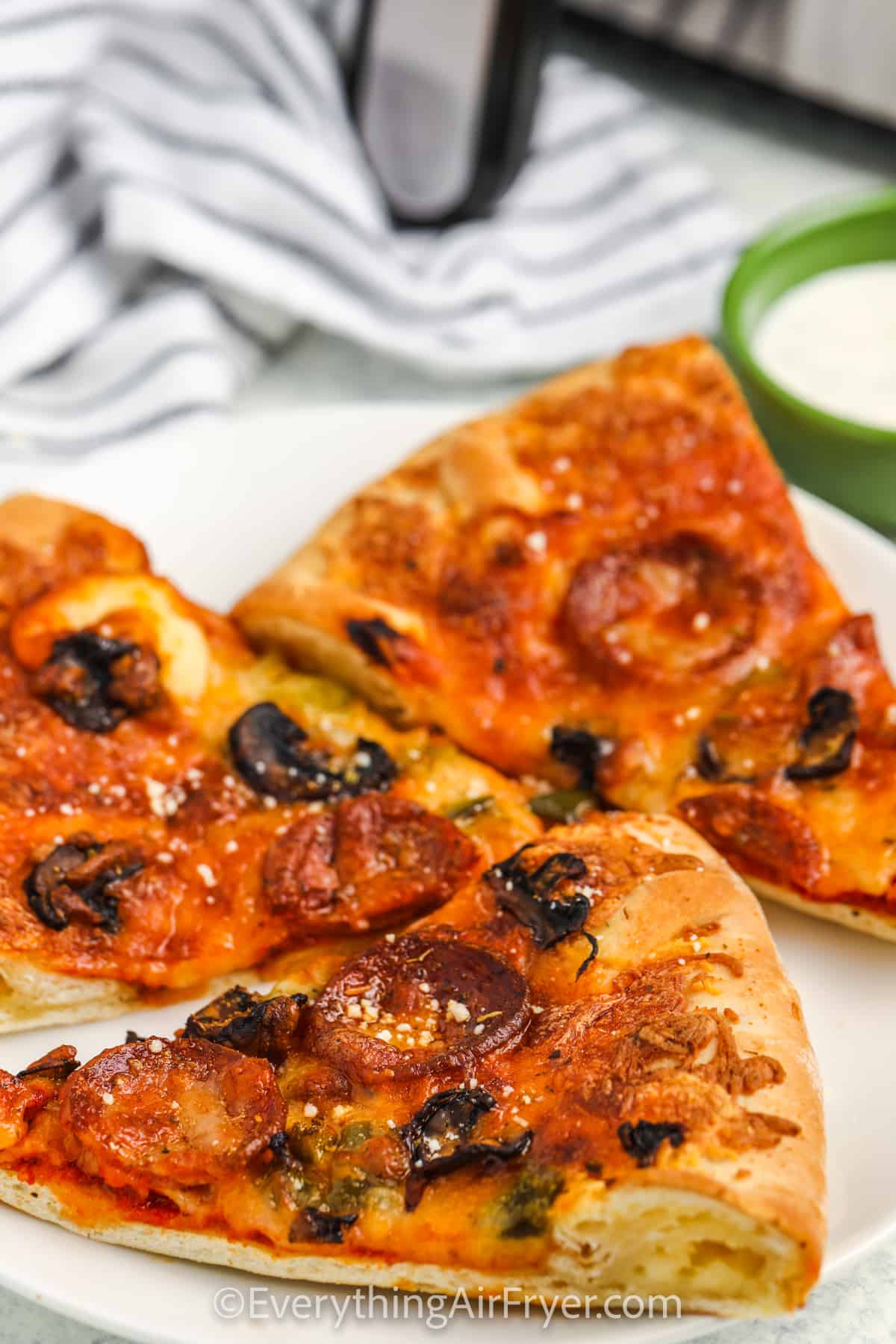 pizza with parmesan to show How to Reheat Pizza in the Air Fryer