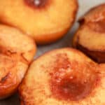 air fryer peaches with text