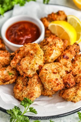 close up of Air Fryer Breaded Shrimp on a plate