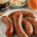 air fryer brats on a plate