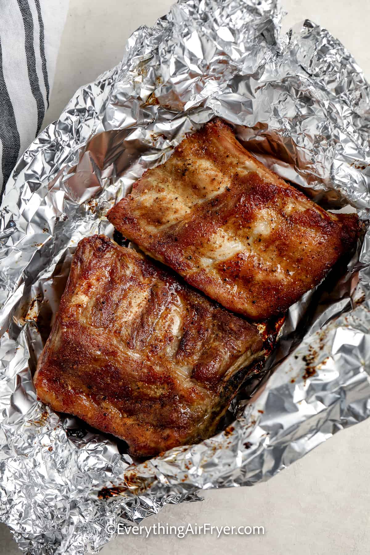 air fryer ribs wrapped in foil
