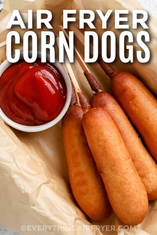 air fryer corn dogs with text