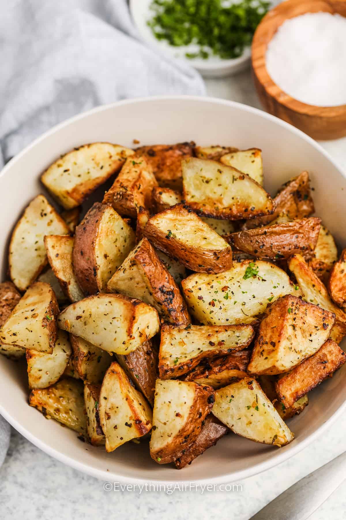 plated Air Fryer Red Potatoes