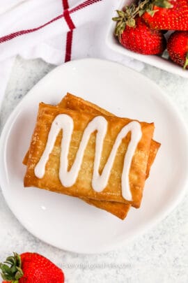 Air Fryer Toaster Strudels with icing