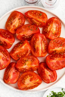plated Air Fryer Tomatoes