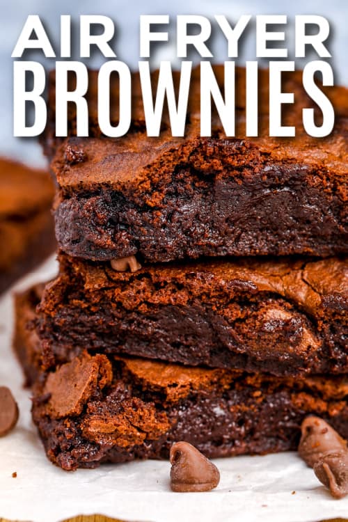 air fryer brownies with text