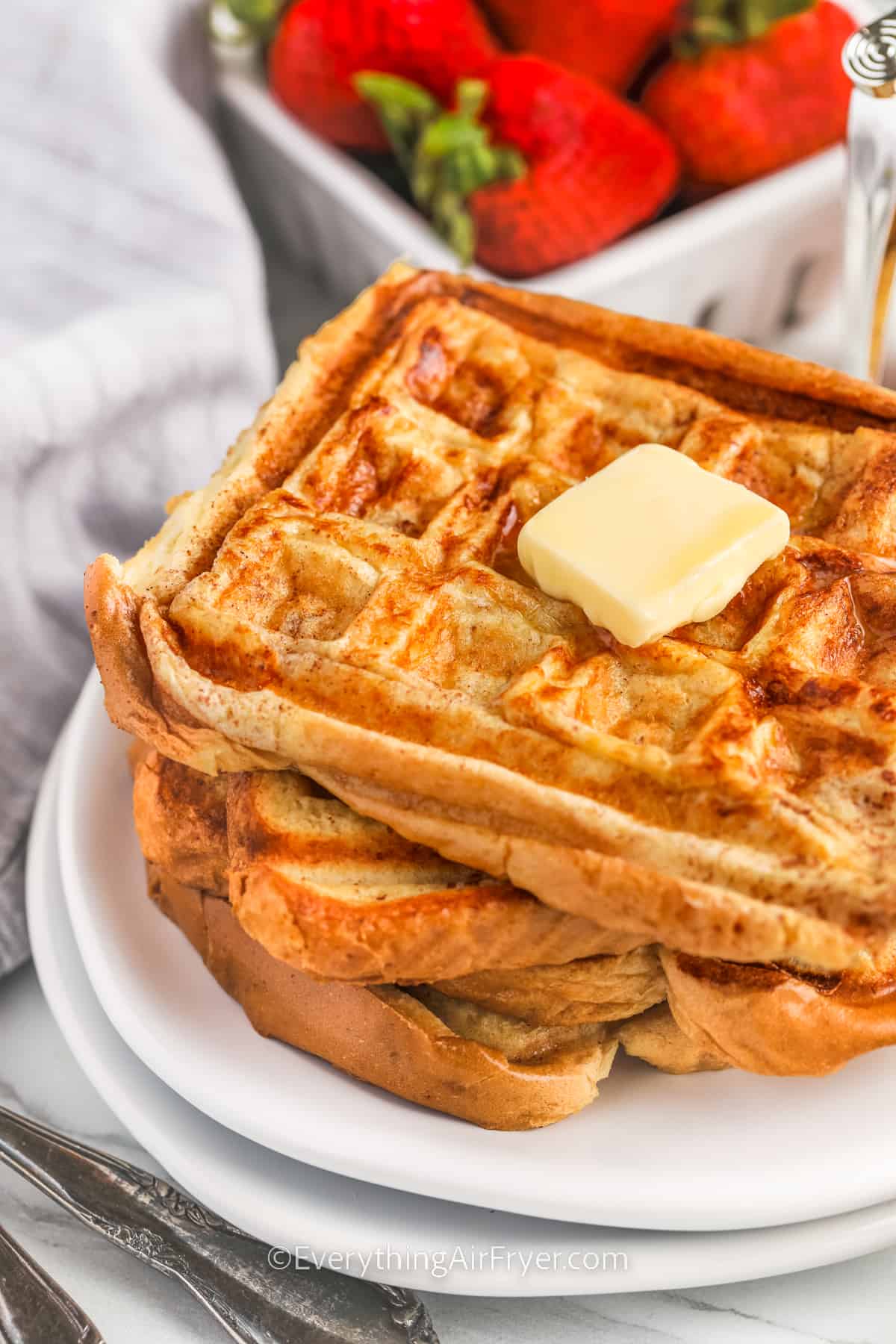 close up of French Toast Waffles