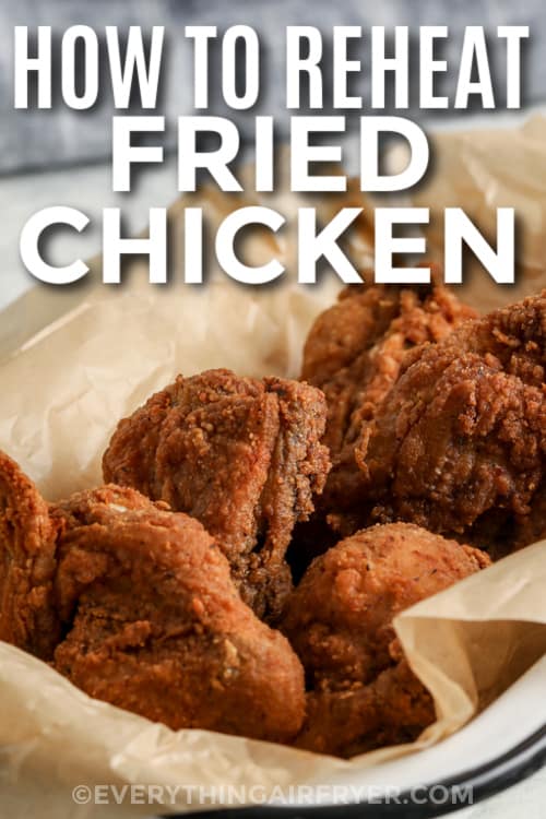 dish of fried chicken with text