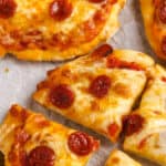 sliced air fryer pizza with text