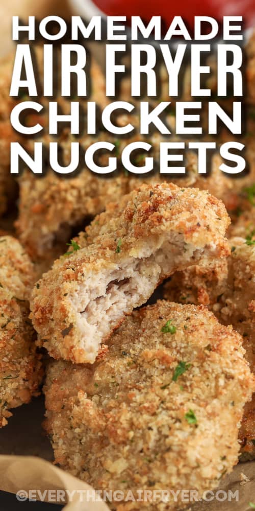 pile of homemade chicken nuggets with text