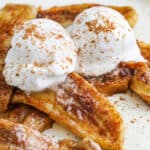 air fryer bananas topped with ice cream