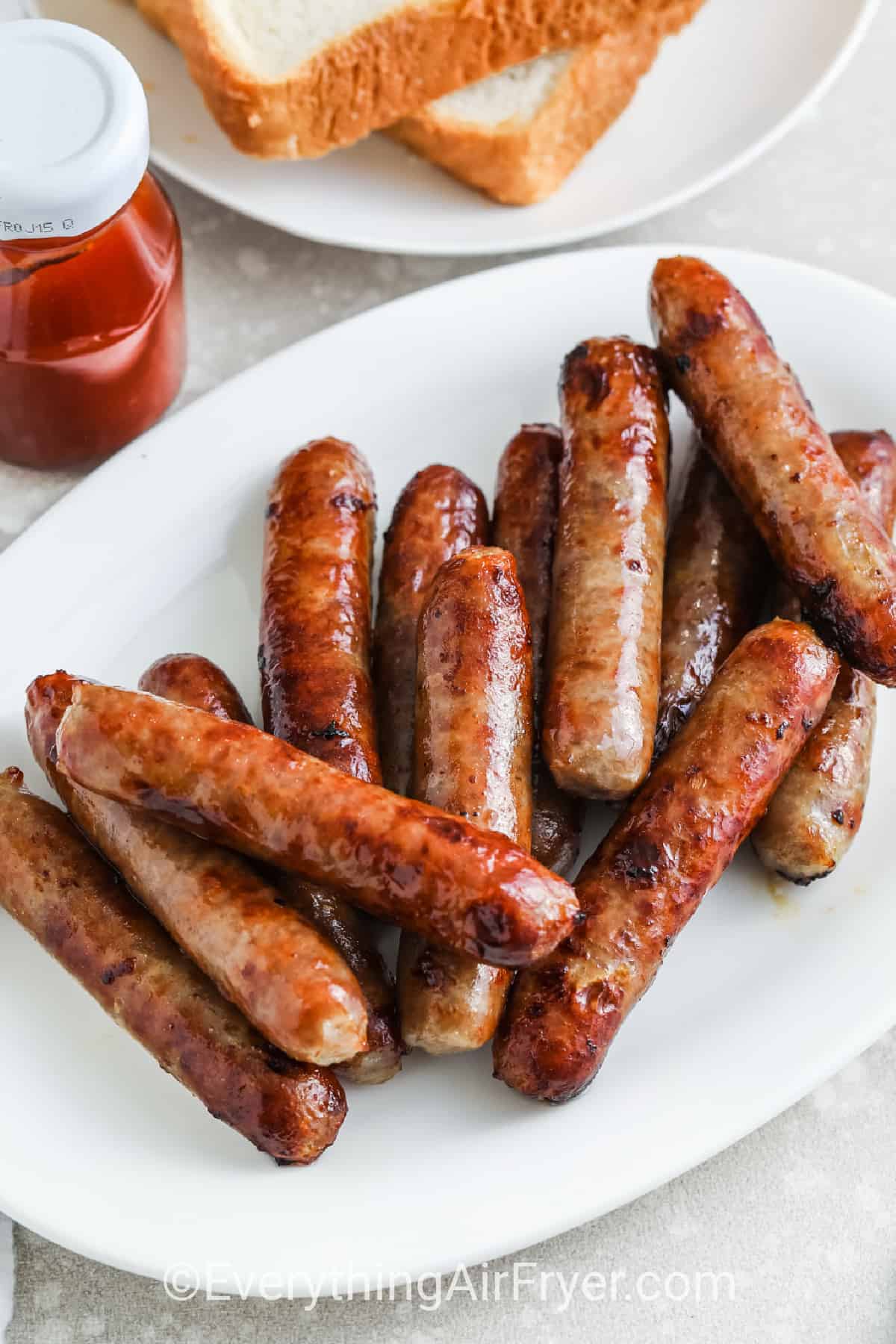 Air Fryer Breakfast Sausages on a plate