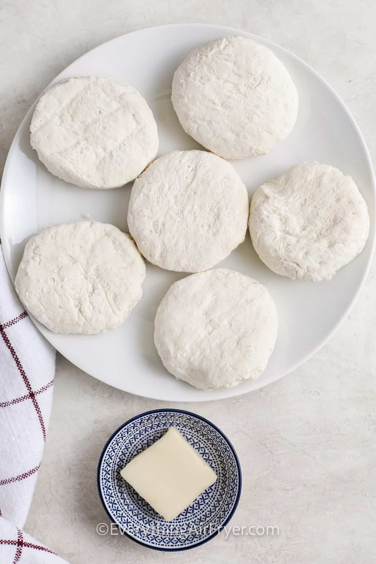 Frozen biscuits on a plate