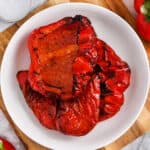 plated Air Fryer Roasted Peppers