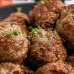 homemade air fryer meatballs with text