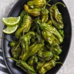 plated Air Fryer Shishito Peppers
