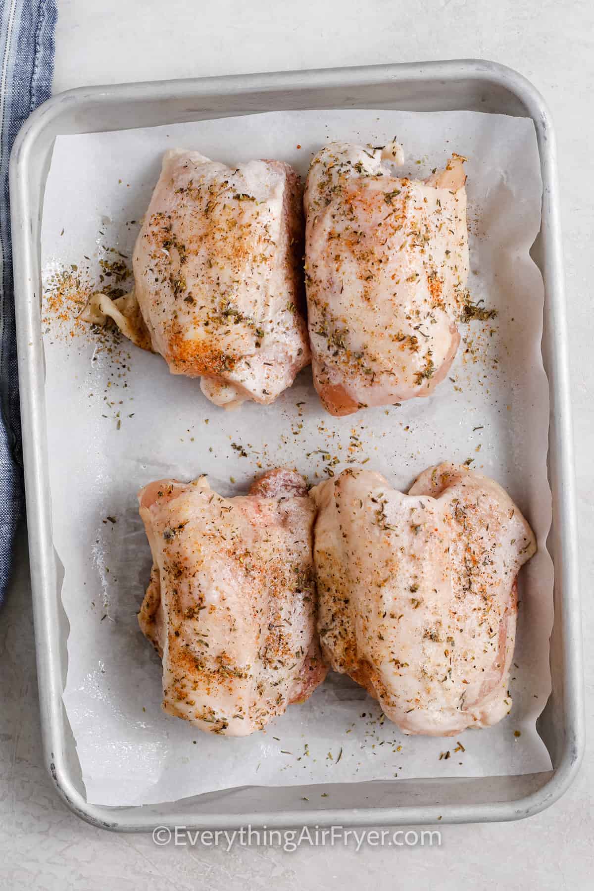 seasoned chicken to make Frozen Chicken Thighs in Air Fryer